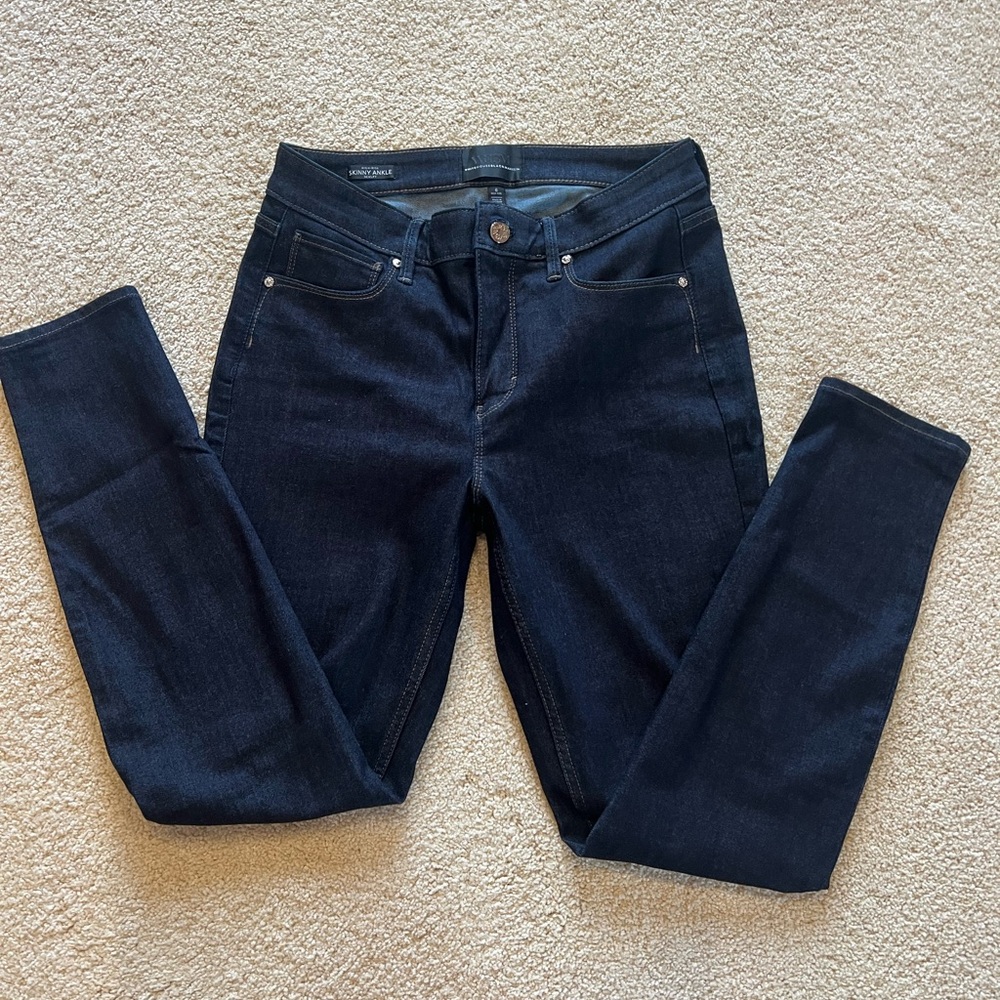 White House Black Market Dark Indigo Skinny High Rise Ankle Sculpt Jeans